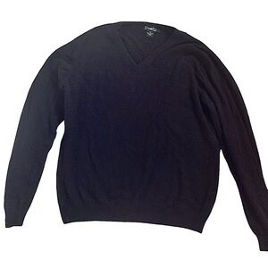 Pronto Uomo 100% Cashmere V-Neck Sweater Men’s‎ XL Black Classic Luxury